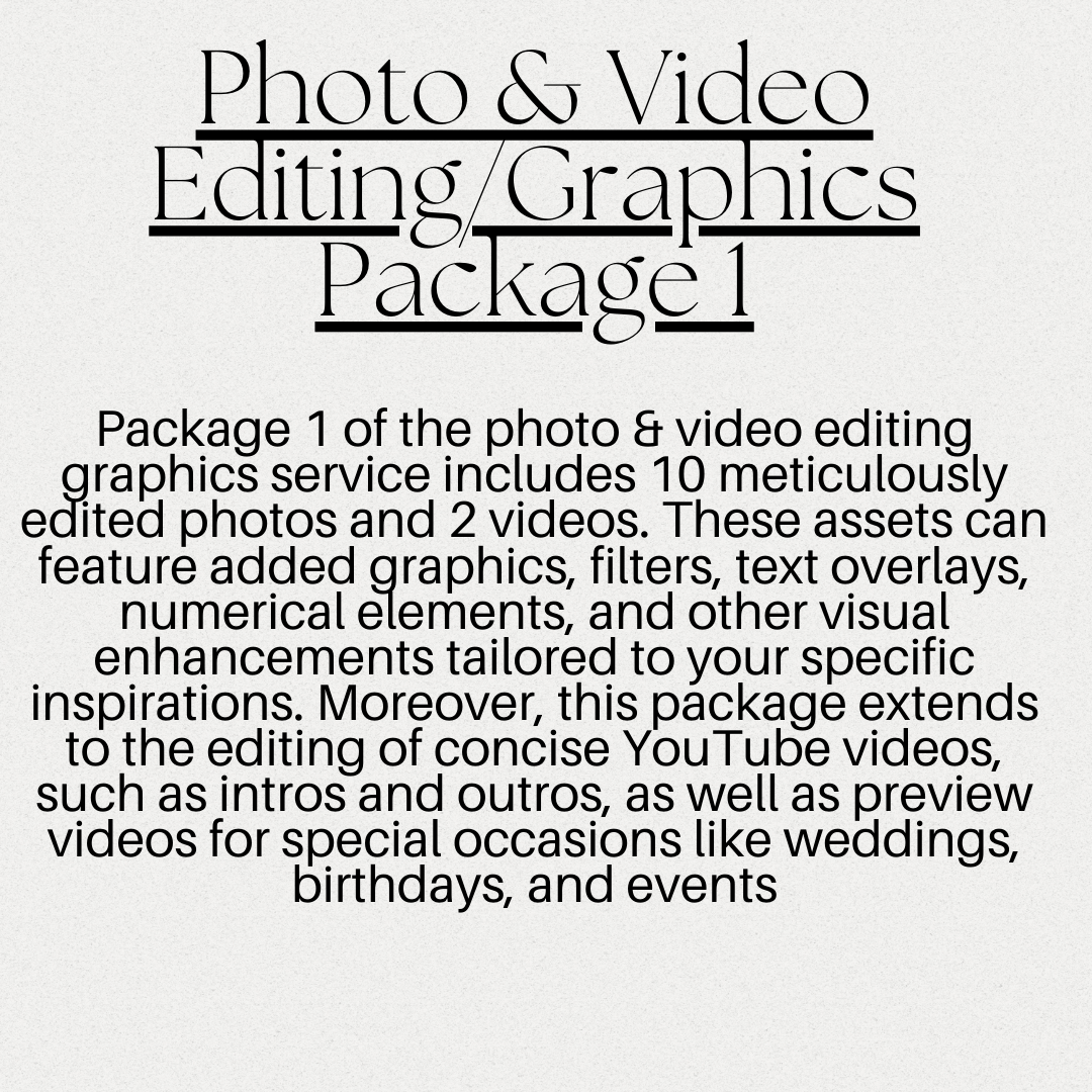 Photo & Video Editing/Graphics