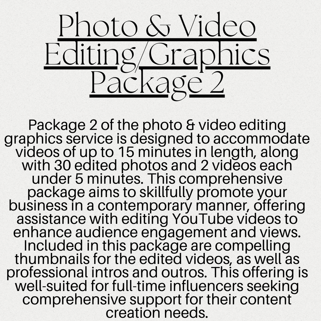 Photo & Video Editing/Graphics